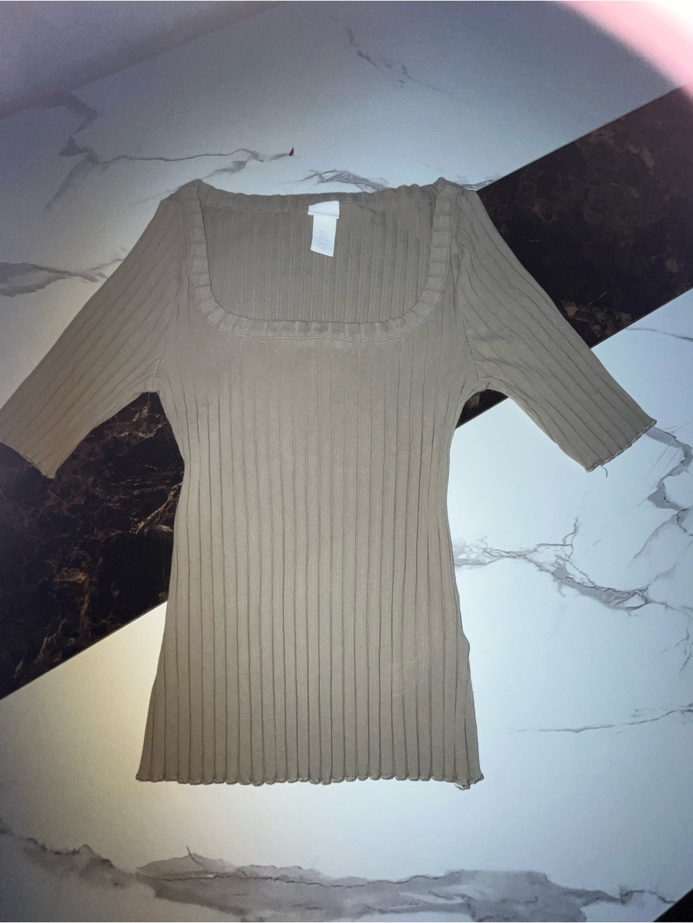 H&M Ribbed Square Neck Top - Size [S] - Excellent Condition - Picture 2 of 6